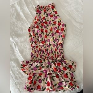 TCEC brand floral high neck gathered waist dress.NWT. Size Small